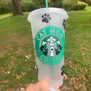 Starbucks Cat Mom coffee cold cup